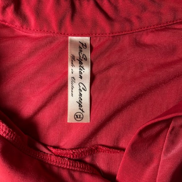 Pink Half Button Down Roll Sleeve Top SZ XL - Picture 6 of 6